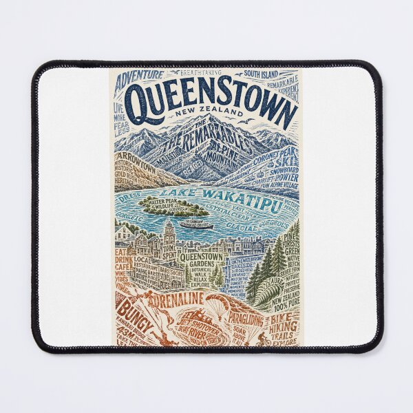 Item preview, Queenstown New Zealand Lake Wakatipu Adventure Sunset Scene designed and sold by Places On Earth.