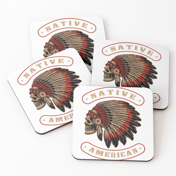 Item preview, Tribal Skull Feather Headdress Dark Vintage Illustration designed and sold by VibeThread Studio.