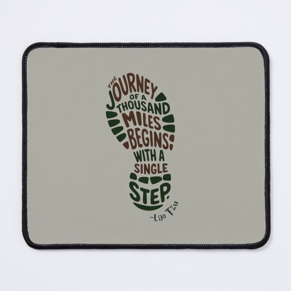 Item preview, The journey of a thousand miles begins with a single step. Hiking & Mountain Quote designed and sold by TeeArtWorld.