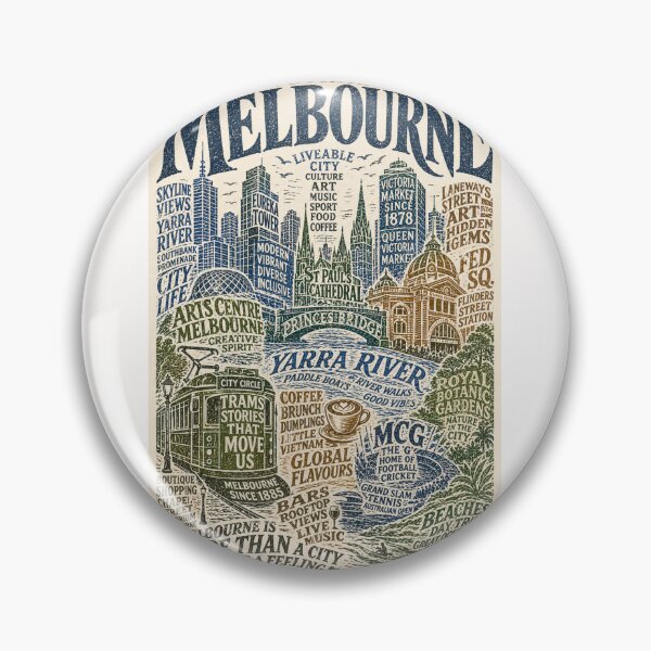 Item preview, Melbourne Yarra River Typography Flinders Street St Pauls Cathedral designed and sold by Places On Earth.