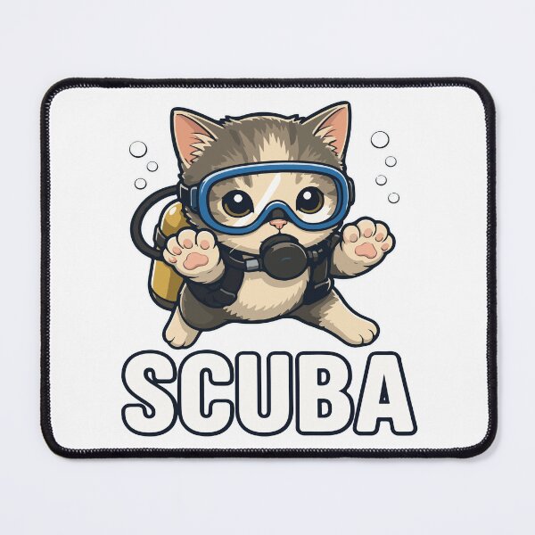 Item preview, Cute Scuba Dancing Meme Cat Funny Underwater Retro Design designed and sold by kiralynstration.