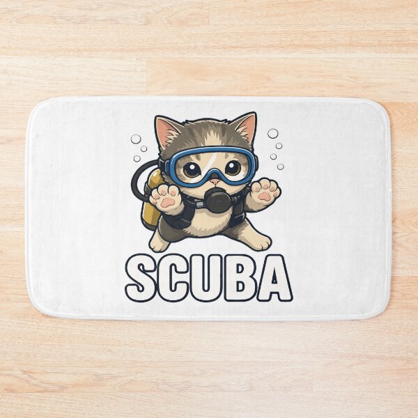 Item preview, Cute Scuba Dancing Meme Cat Funny Underwater Retro Design designed and sold by kiralynstration.