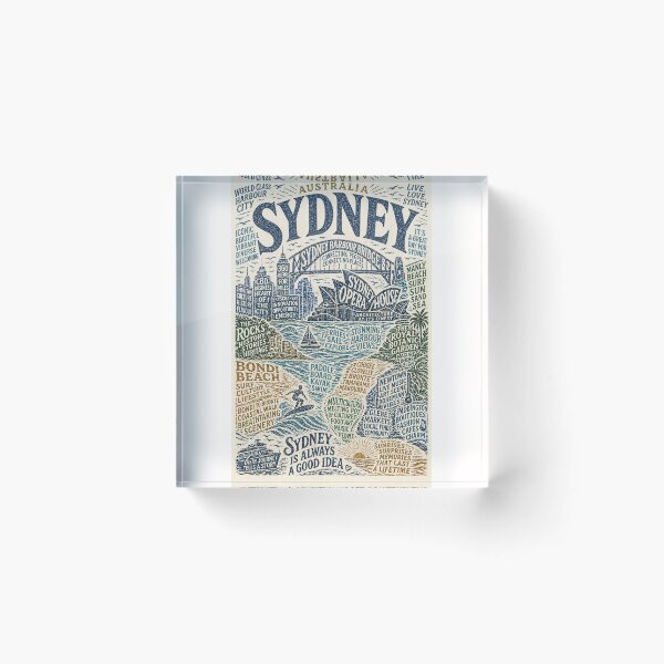 Item preview, Harbour Bridge Opera House Bondi Beach Australia Typography designed and sold by Places On Earth.