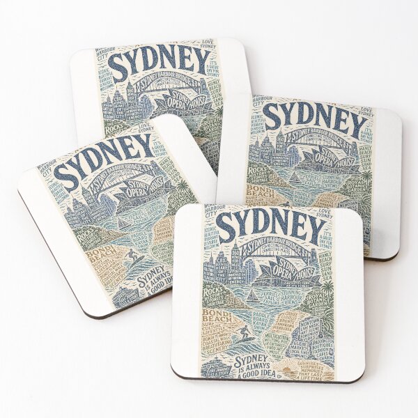 Item preview, Harbour Bridge Opera House Bondi Beach Australia Typography designed and sold by Places On Earth.