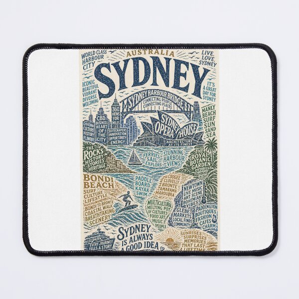 Item preview, Harbour Bridge Opera House Bondi Beach Australia Typography designed and sold by Places On Earth.