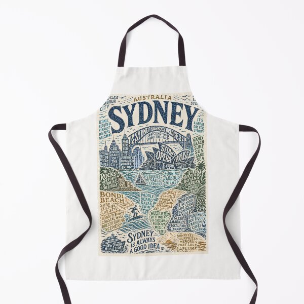 Item preview, Harbour Bridge Opera House Bondi Beach Australia Typography designed and sold by Places On Earth.