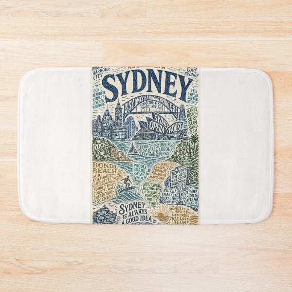 Item preview, Harbour Bridge Opera House Bondi Beach Australia Typography designed and sold by Places On Earth.