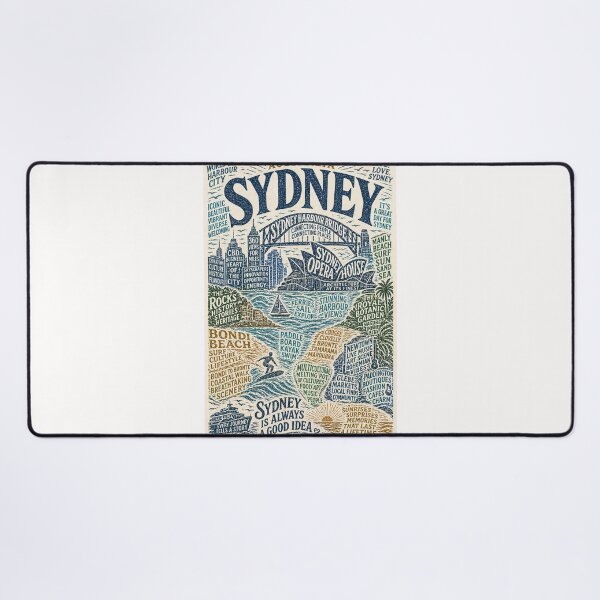Item preview, Harbour Bridge Opera House Bondi Beach Australia Typography designed and sold by Places On Earth.