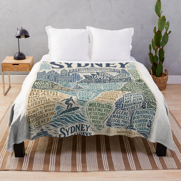 Item preview, Harbour Bridge Opera House Bondi Beach Australia Typography designed and sold by Places On Earth.