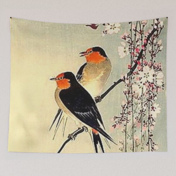Item preview, Quiet Spring - Swallows with Cherry Blossom by Ohara Koson (c.1910) designed and sold by The Quiet  Form.
