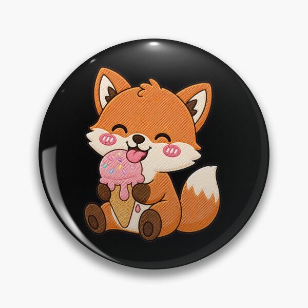 Item preview, Ice Cream Fox Cute Kawaii Cartoon Design designed and sold by ColorSplash123.