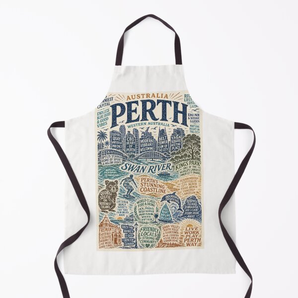 Item preview, Perth Typography Swan River Kings Park Rottnest Island Coastline designed and sold by Places On Earth.