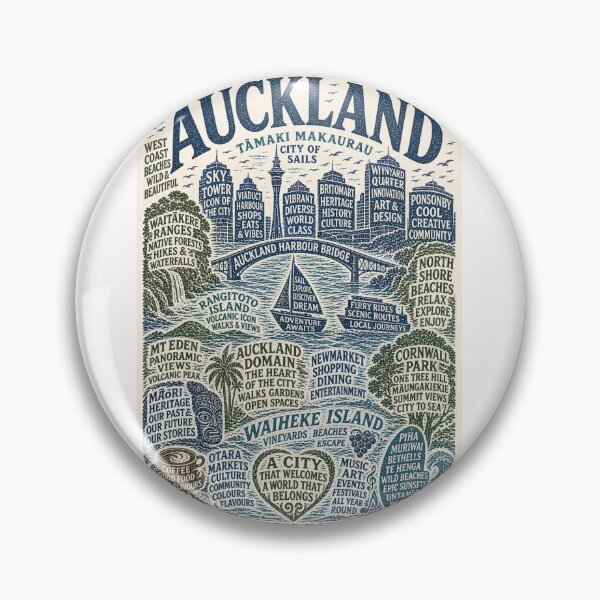 Item preview, Auckland typography Tamaki Makaurau Sky Tower Waiheke Island Harbour designed and sold by Places On Earth.