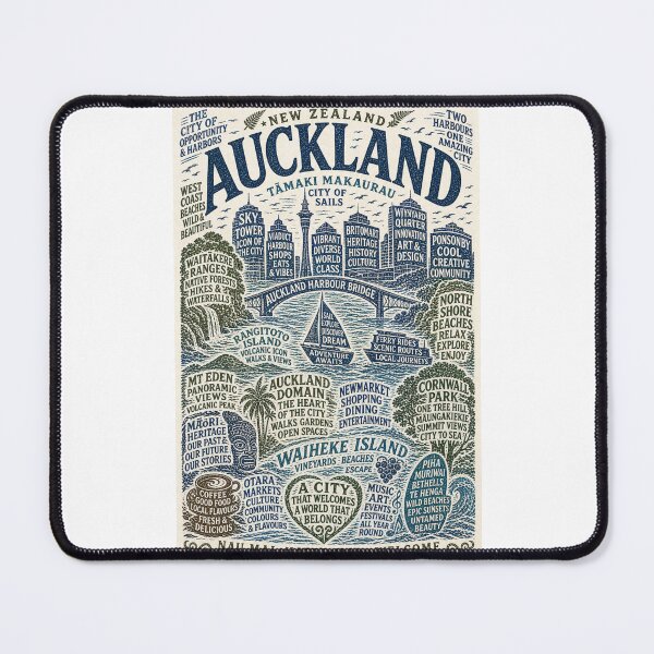 Item preview, Auckland typography Tamaki Makaurau Sky Tower Waiheke Island Harbour designed and sold by Places On Earth.