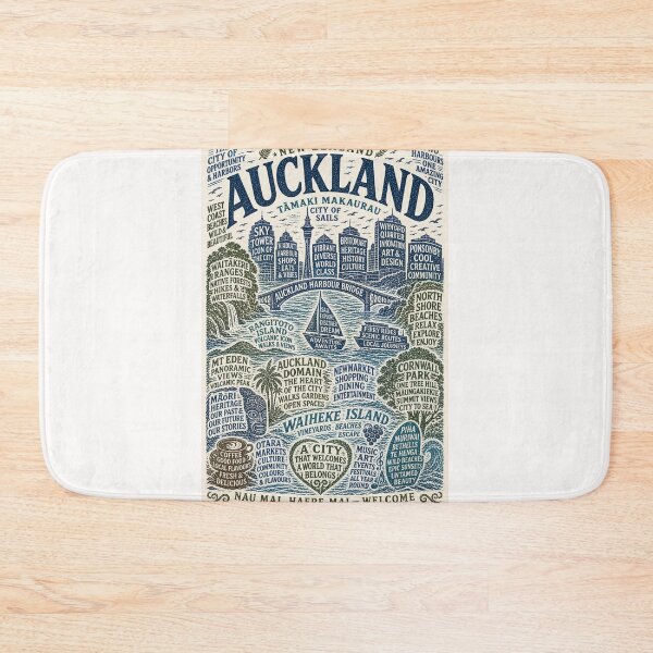 Item preview, Auckland typography Tamaki Makaurau Sky Tower Waiheke Island Harbour designed and sold by Places On Earth.