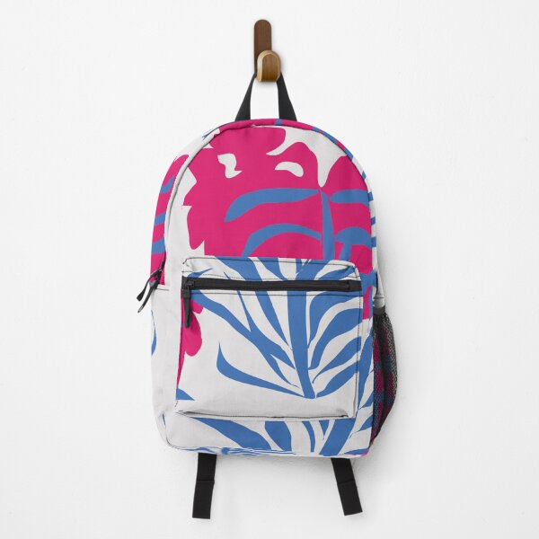 Item preview, Seamless tropical leaf pattern with bold pink and blue colorsof Seamless abstract ikat pattern with organic brush texture in orange designed and sold by EiArtist.