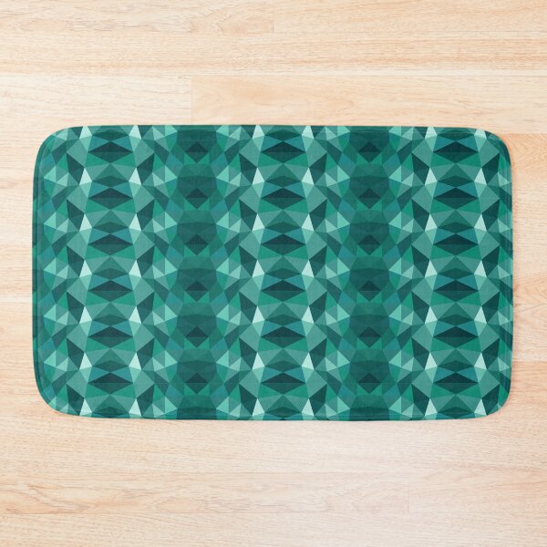 Item preview, Low Poly Triangle Seamless Pattern – Teal & Emerald Green Geometric Crystal Design designed and sold by Zaya_art.