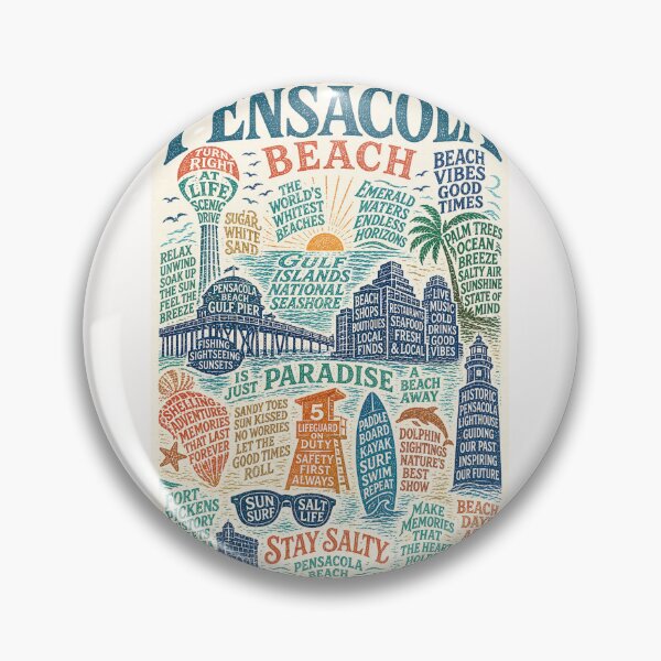 Item preview, Pensacola Beach Gulf Islands National Seashore Florida Coast Typography designed and sold by Places On Earth.
