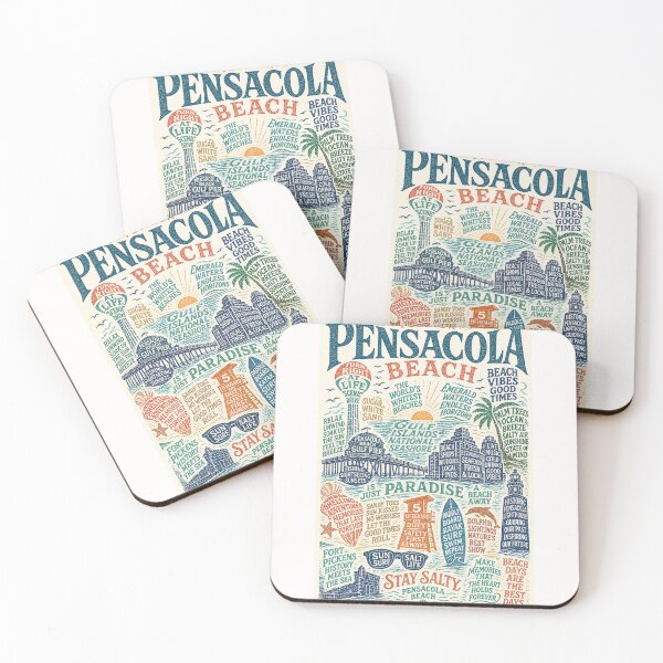 Item preview, Pensacola Beach Gulf Islands National Seashore Florida Coast Typography designed and sold by Places On Earth.