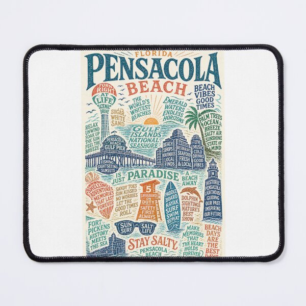 Item preview, Pensacola Beach Gulf Islands National Seashore Florida Coast Typography designed and sold by Places On Earth.