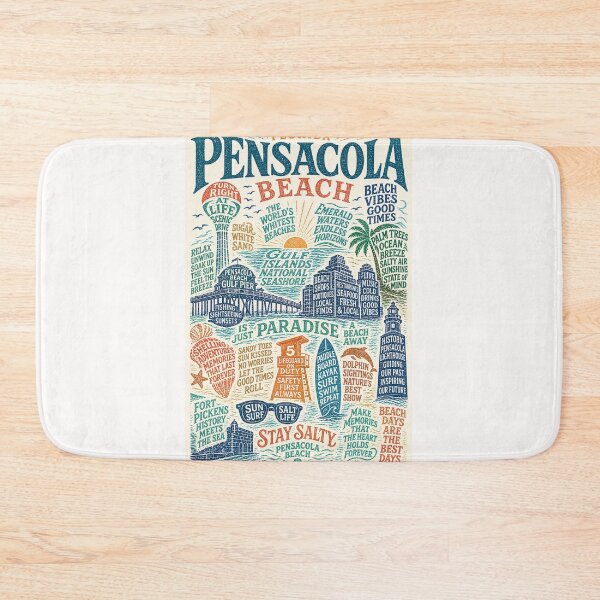 Item preview, Pensacola Beach Gulf Islands National Seashore Florida Coast Typography designed and sold by Places On Earth.