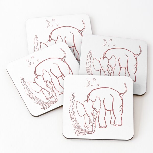 Item preview, Red Line Art Elephant designed and sold by KirinStudio.
