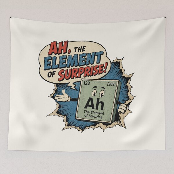 Item preview, Ah The Element of Surprise Retro Comic  designed and sold by FilmThreadCo.