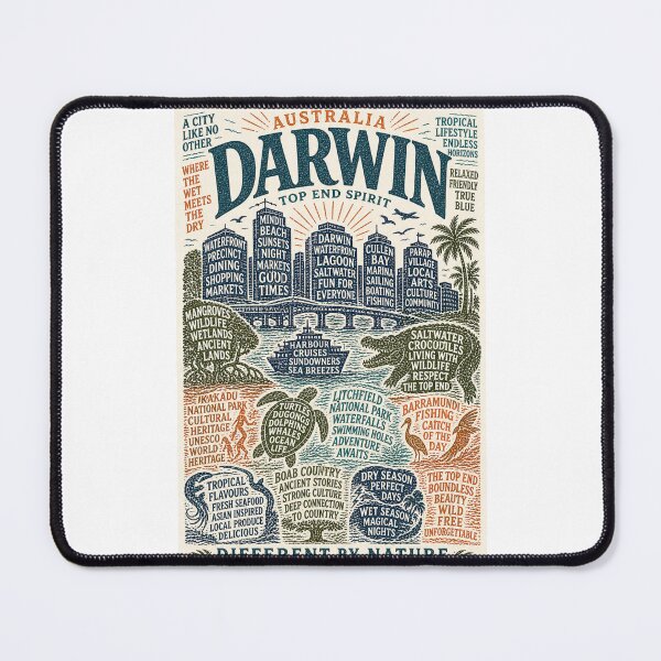Item preview, Darwin Waterfront Mindil Beach Top End Australia Travel Typography designed and sold by Places On Earth.