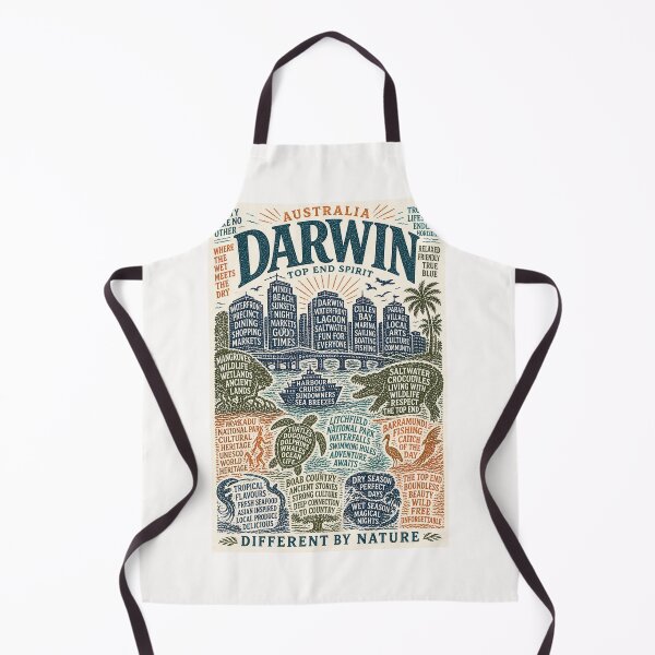 Item preview, Darwin Waterfront Mindil Beach Top End Australia Travel Typography designed and sold by Places On Earth.