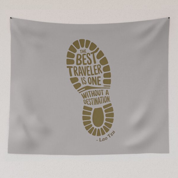 Item preview, Hiking quote. The best traveler is one without a destination. Lao Tzu designed and sold by TeeArtWorld.