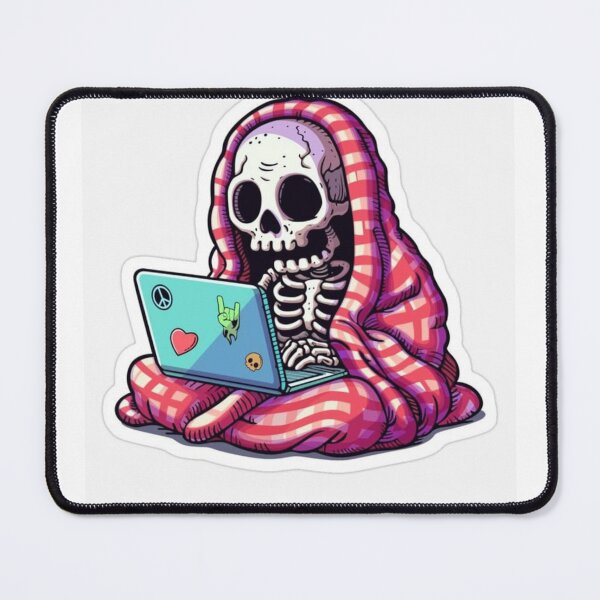 Item preview, Comfort Zone" – Cozy Skeleton in a Blanket Sticker designed and sold by UrbanCanvas 111.