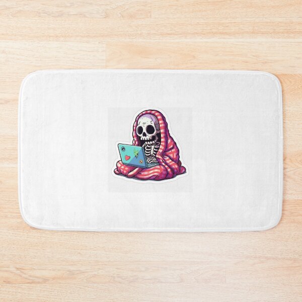 Item preview, Comfort Zone" – Cozy Skeleton in a Blanket Sticker designed and sold by UrbanCanvas 111.