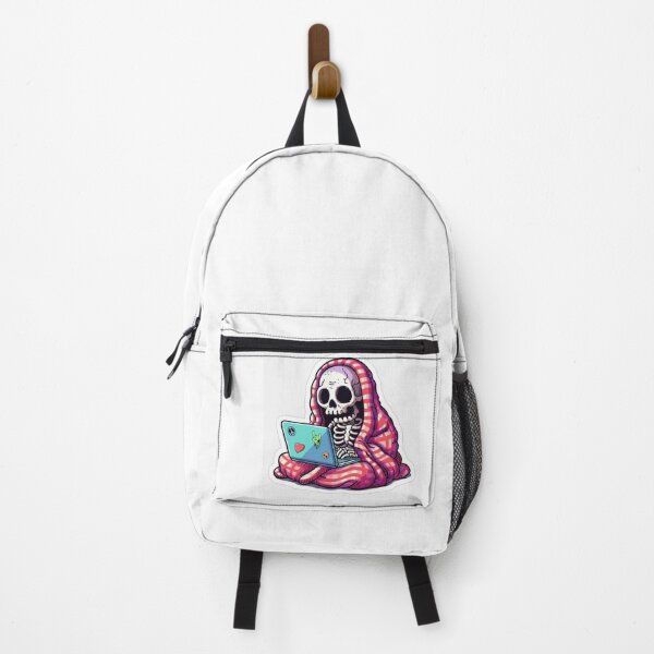 Item preview, Comfort Zone" – Cozy Skeleton in a Blanket Sticker designed and sold by UrbanCanvas 111.