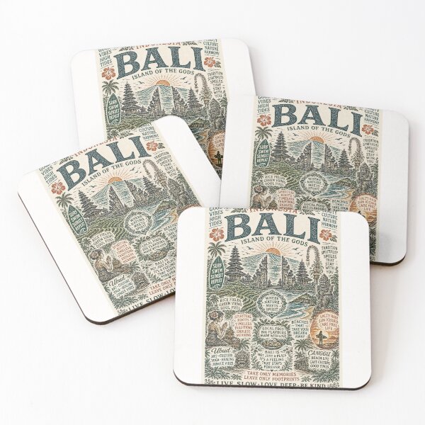 Item preview, Bali Ubud Canggu Island of the Gods Indonesia Travel Typography designed and sold by Places On Earth.