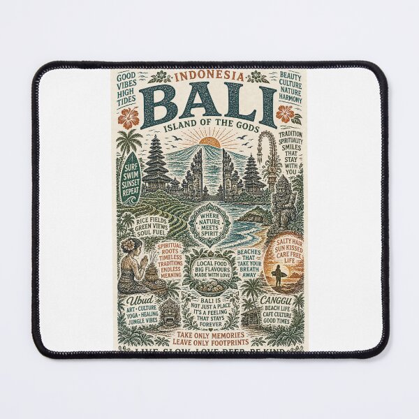 Item preview, Bali Ubud Canggu Island of the Gods Indonesia Travel Typography designed and sold by Places On Earth.