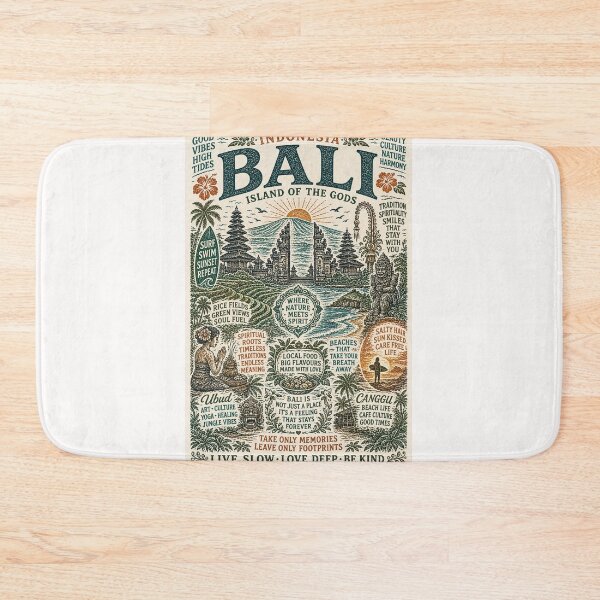 Item preview, Bali Ubud Canggu Island of the Gods Indonesia Travel Typography designed and sold by Places On Earth.