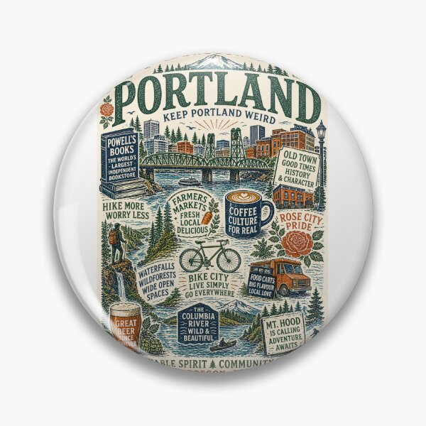 Item preview, Portland Oregon Rose City Mount Hood Pacific Northwest Travel designed and sold by Places On Earth.