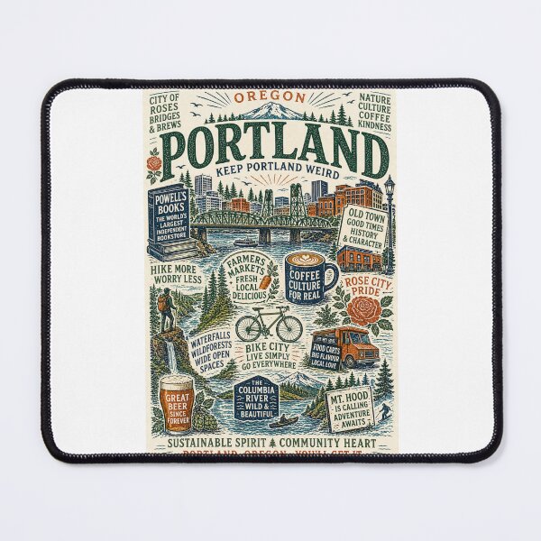 Item preview, Portland Oregon Rose City Mount Hood Pacific Northwest Travel designed and sold by Places On Earth.