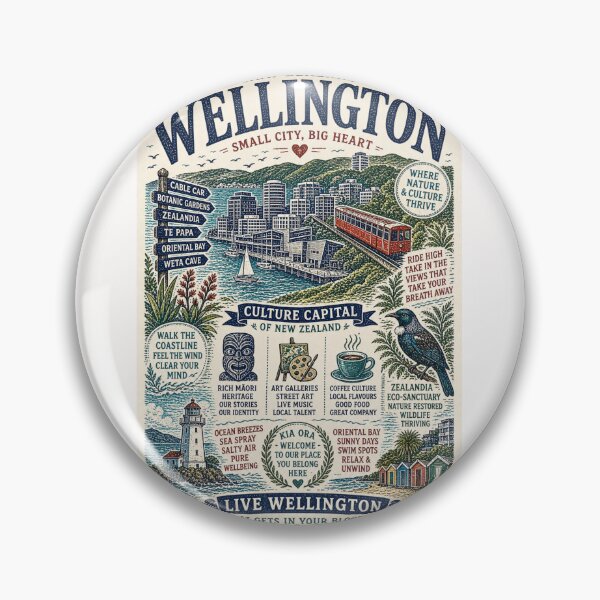 Item preview, Wellington New Zealand Cable Car Te Papa Harbour City Typography designed and sold by Places On Earth.
