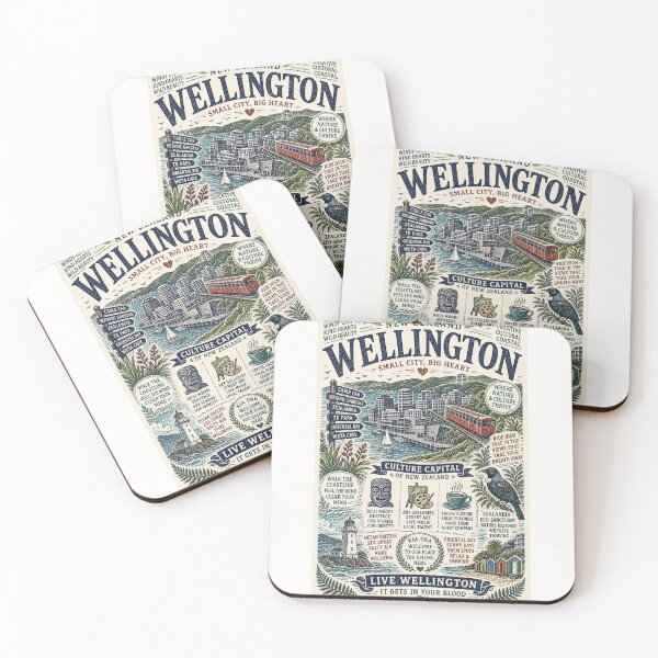 Item preview, Wellington New Zealand Cable Car Te Papa Harbour City Typography designed and sold by Places On Earth.
