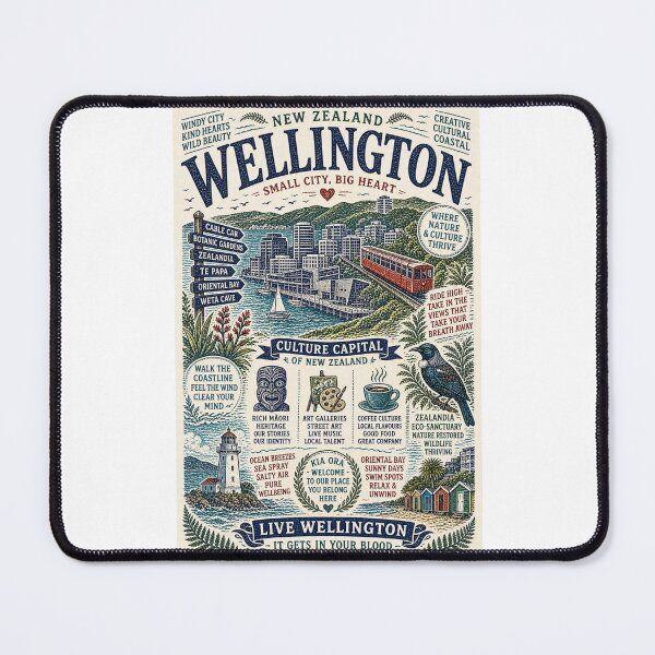Item preview, Wellington New Zealand Cable Car Te Papa Harbour City Typography designed and sold by Places On Earth.