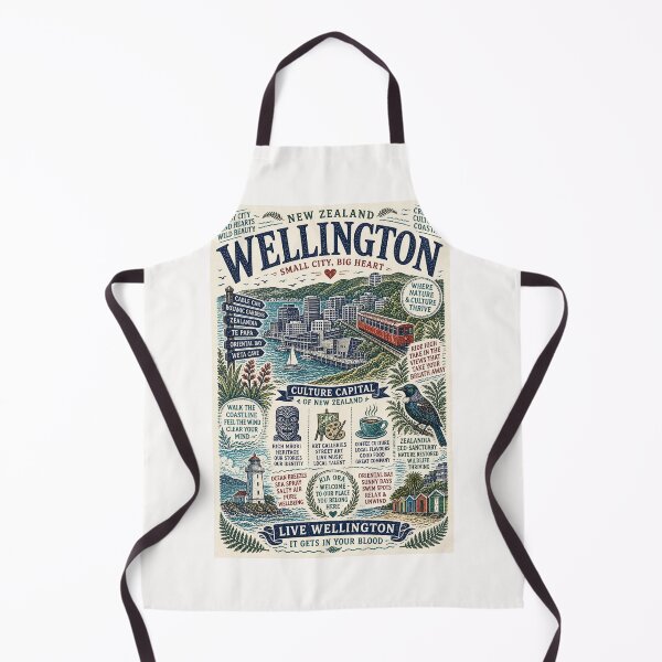 Item preview, Wellington New Zealand Cable Car Te Papa Harbour City Typography designed and sold by Places On Earth.