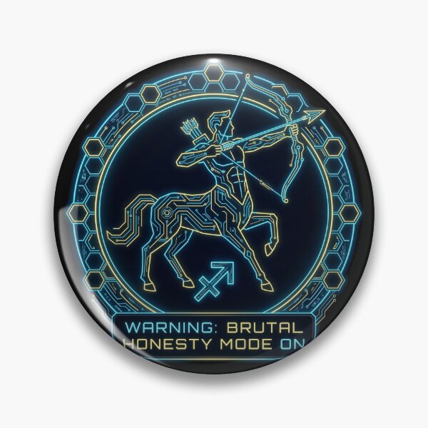 Item preview, Sagittarius Cyberpunk Zodiac Warning Brutal Honesty Funny Astrology Design designed and sold by StillWildink.
