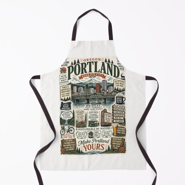Item preview, Portland Oregon St Johns Bridge Mount Hood Rose City Travel Typography designed and sold by Places On Earth.