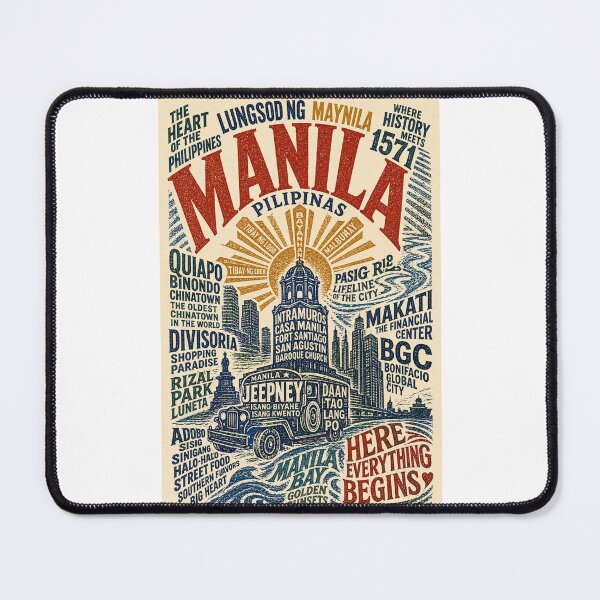 Item preview, Manila Philippines Intramuros Jeepney Pasig River Cityscape designed and sold by Places On Earth.