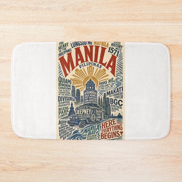 Item preview, Manila Philippines Intramuros Jeepney Pasig River Cityscape designed and sold by Places On Earth.
