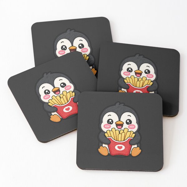 Item preview, Fries Penguin Cute Kawaii Cartoon Design designed and sold by ColorSplash123.