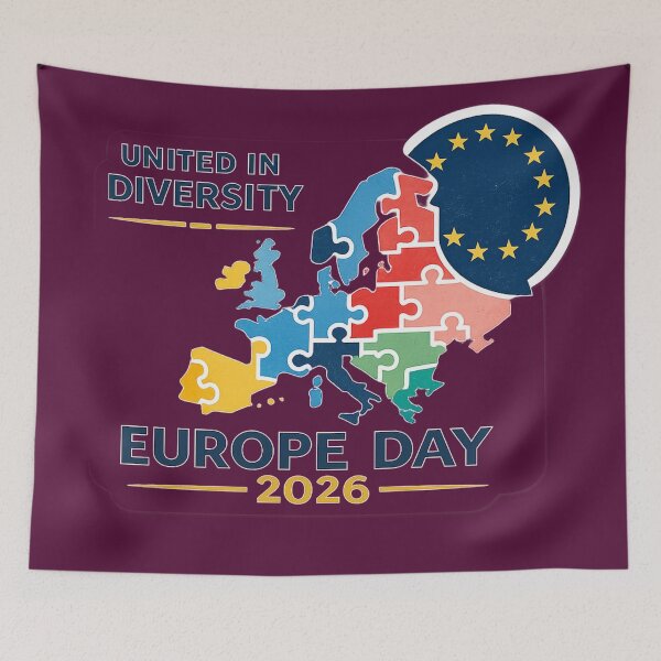 Item preview, Europe Day 2026 United in Diversity – Modern Minimalist European Unity Art | Europe Gift designed and sold by irfanshikh.