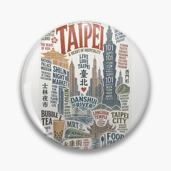 Item preview, Taipei Taiwan Taipei 101 Shilin Night Market Cityscape Typography designed and sold by Places On Earth.