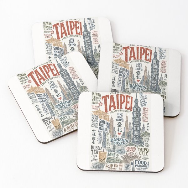 Item preview, Taipei Taiwan Taipei 101 Shilin Night Market Cityscape Typography designed and sold by Places On Earth.